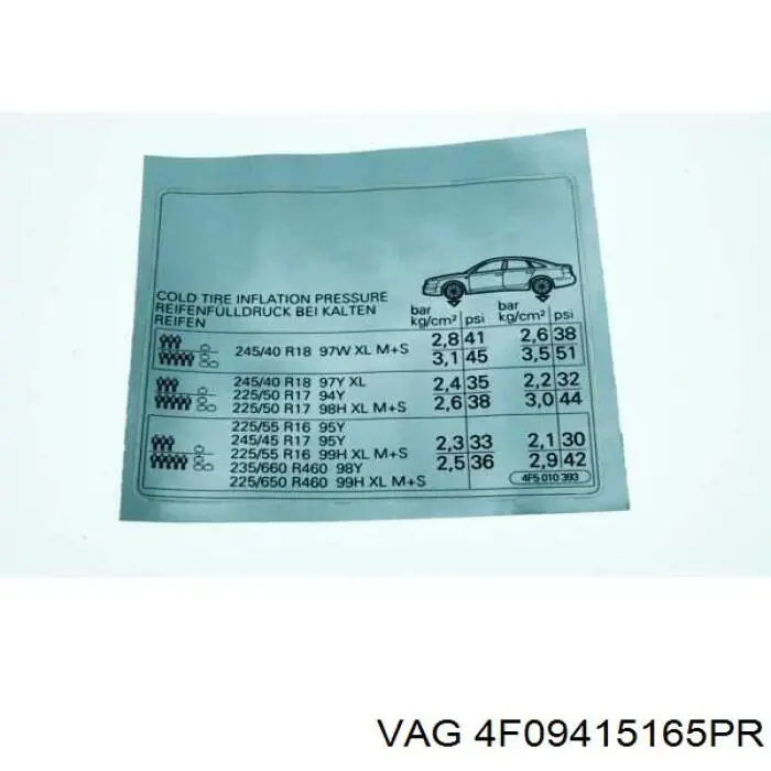 4F09415165PR VAG 