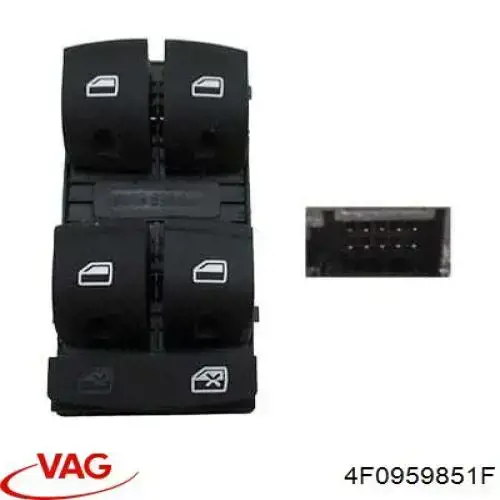 Купить 4F0959851F VAG Кнопки переднего левого стеклоподъёмника