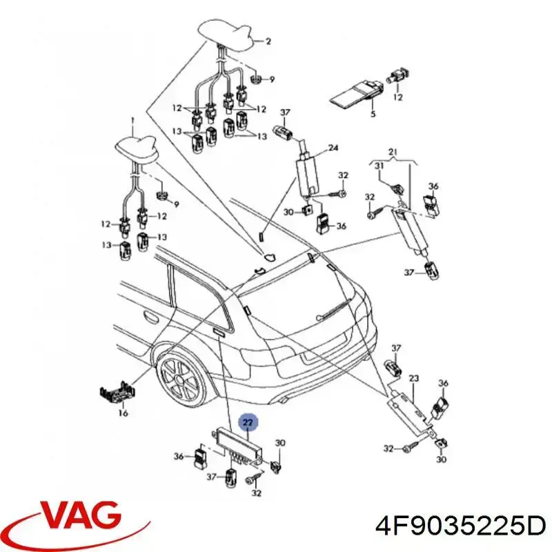 Усилитель сигнала антенны VAG 4F9035225D