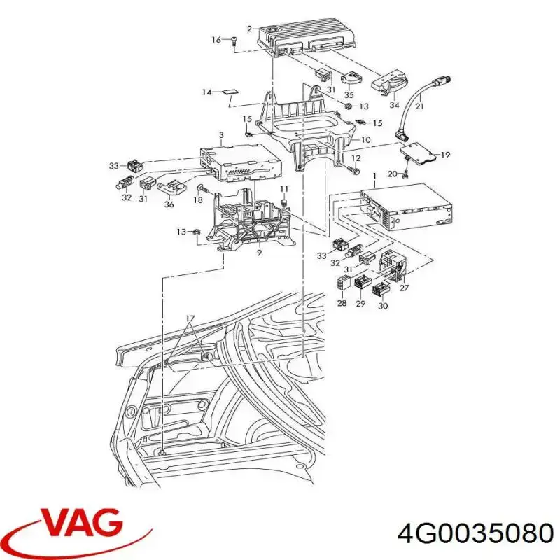 Блок управления мультимедийный VAG 4G0035080
