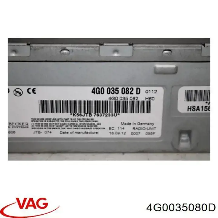 Магнитола (радио AM/FM) VAG 4G0035082DD цена, от 98.76 USD