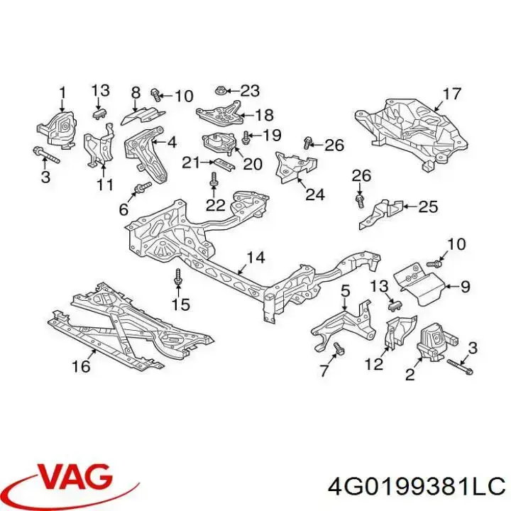 Купить 4G0199381LC VAG Подвеска двигателя (силового агрегата)