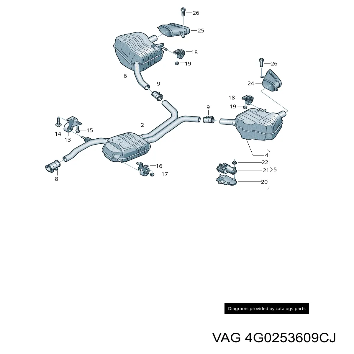 4G0253609CJ VAG Выхлопная труба