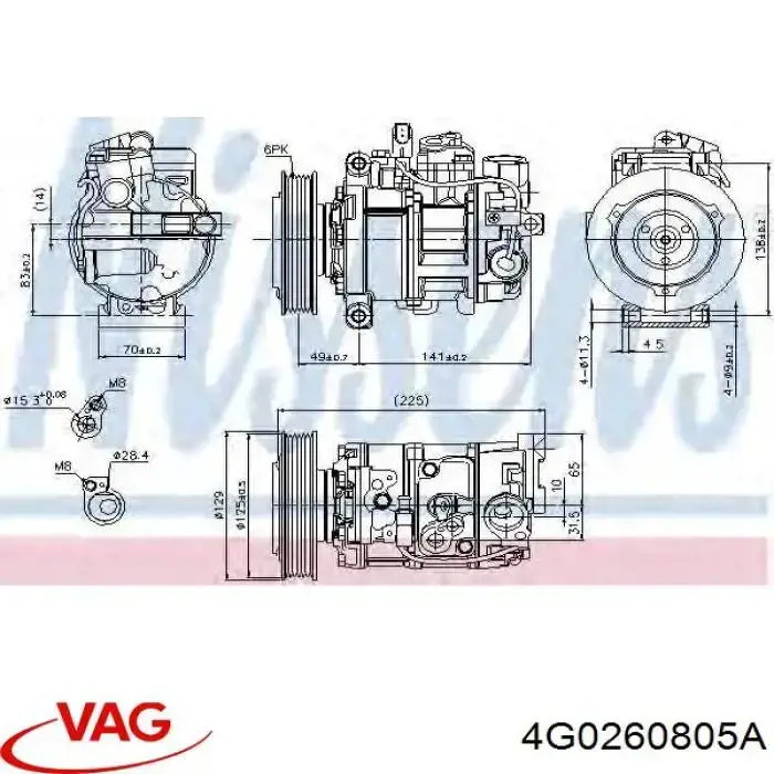 Компрессор кондиционера VAG 4G0260805A
