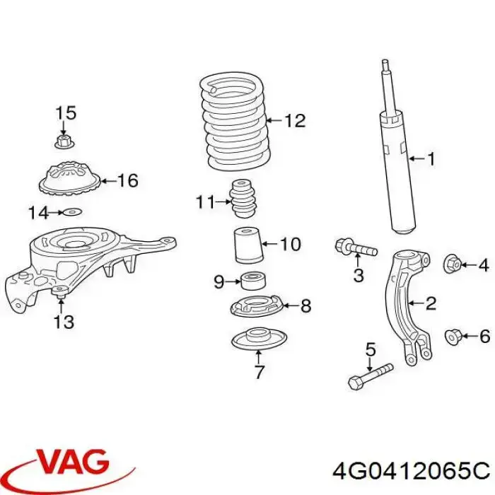 Опора амортизатора переднего VAG 4G0412065C