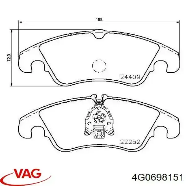 Тормозные колодки VAG 4G0698151
