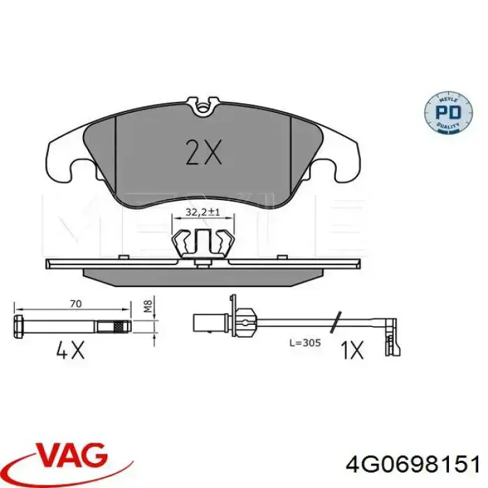 Колодки VAG 4G0698151 цена, от 71.70 USD