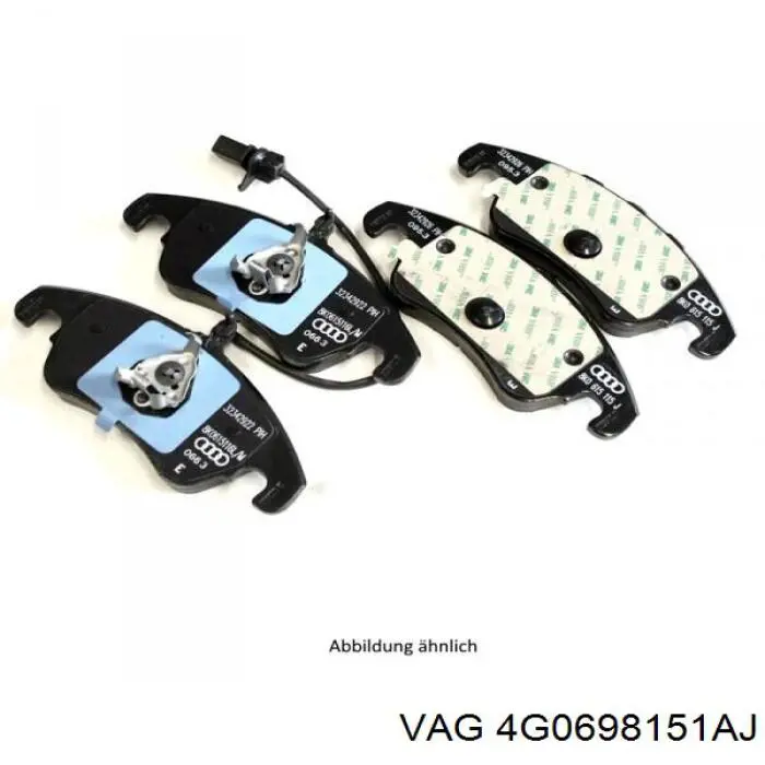 4G0698151AJ VAG колодки тормозные передние дисковые