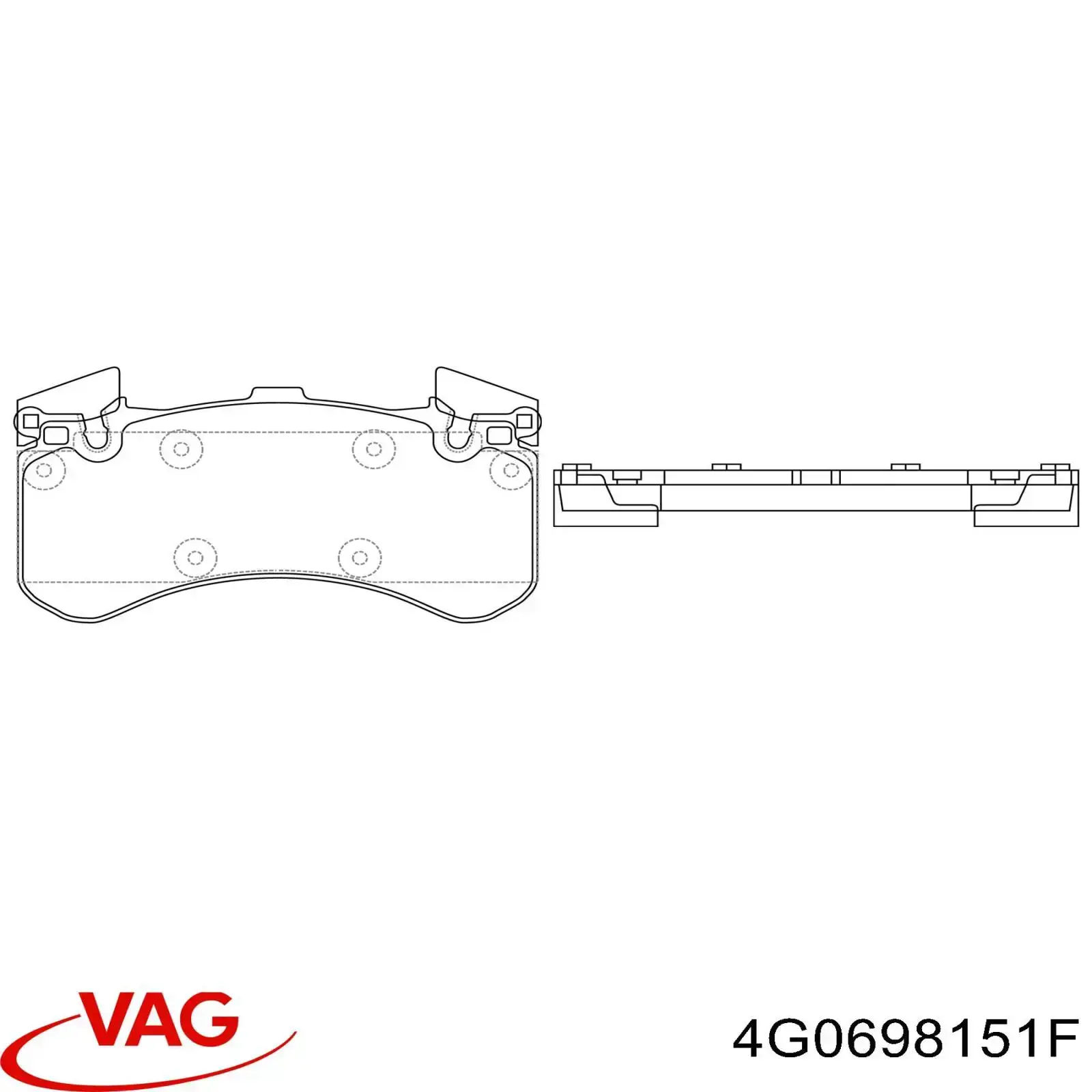 Купить 4G0698151F VAG Колодки тормозные
