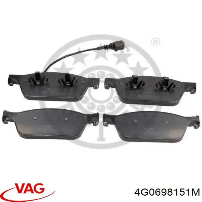 Передние тормозные колодки 4G0698151M VAG