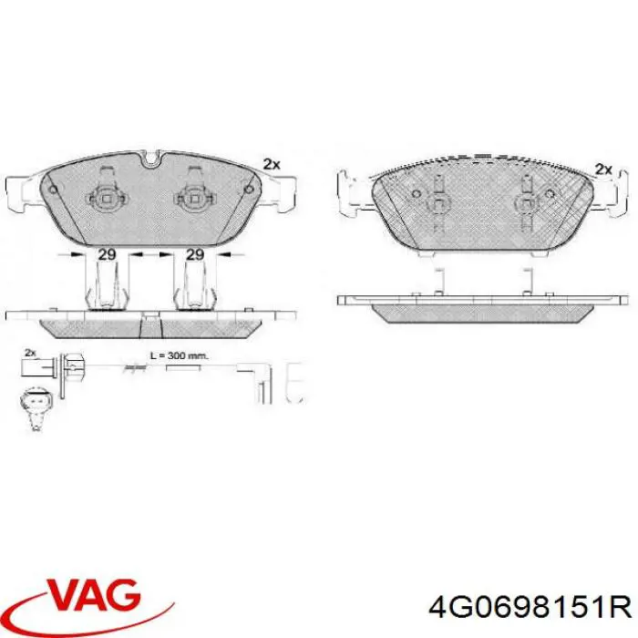 Купить 4G0698151R VAG Колодки тормозные