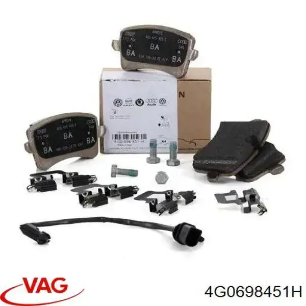 4G0698451H VAG sapatas do freio traseiras de disco