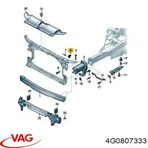Купить 4G0807333 VAG Зеркальный элемент зеркала заднего вида