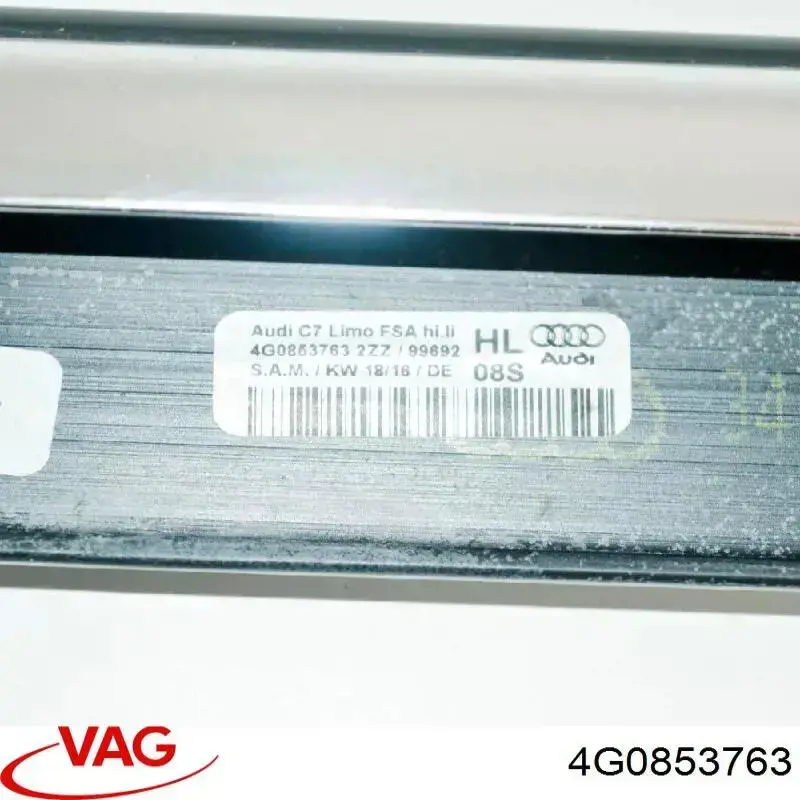Купить 4G0853763 VAG Молдинг опускного стекла двери задней левой