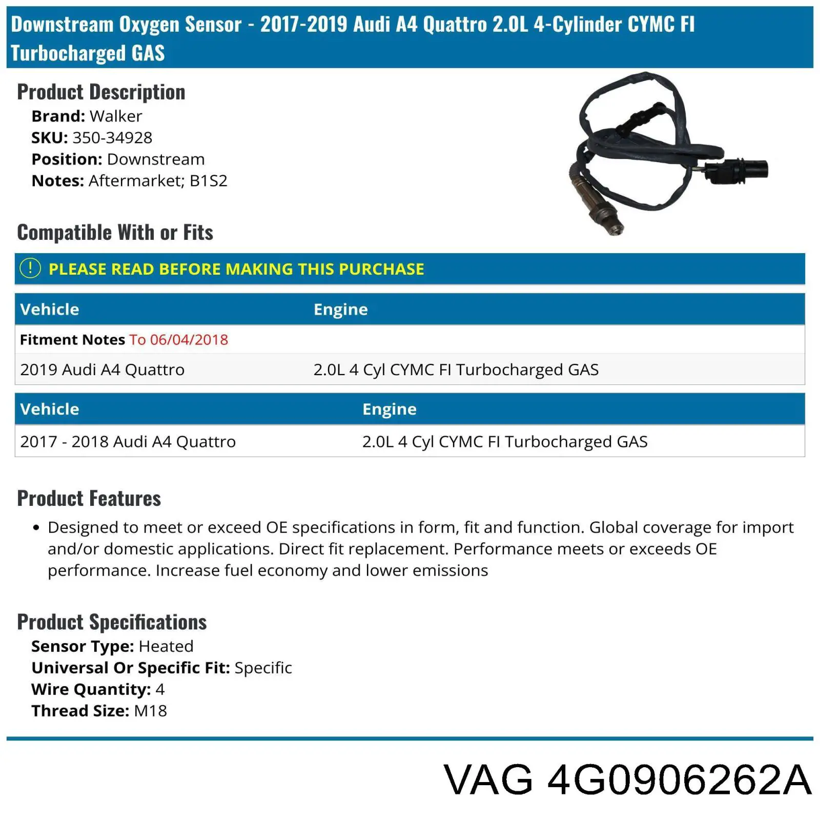 Купить 4G0906262 VAG 