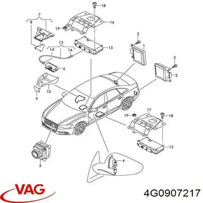 Купить 4H0907217A VAG Камера заднего вида