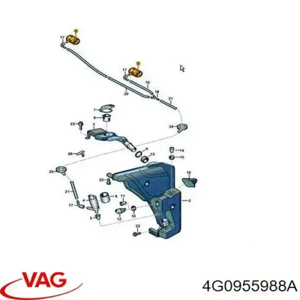 Сопло стеклоомывателя ветрового стекла правое VAG 4G0955988A цена, от 22.71 USD