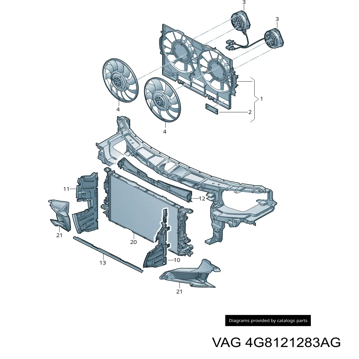 4G8121283AG VAG Воздуховод (дефлектор) радиатора левый
