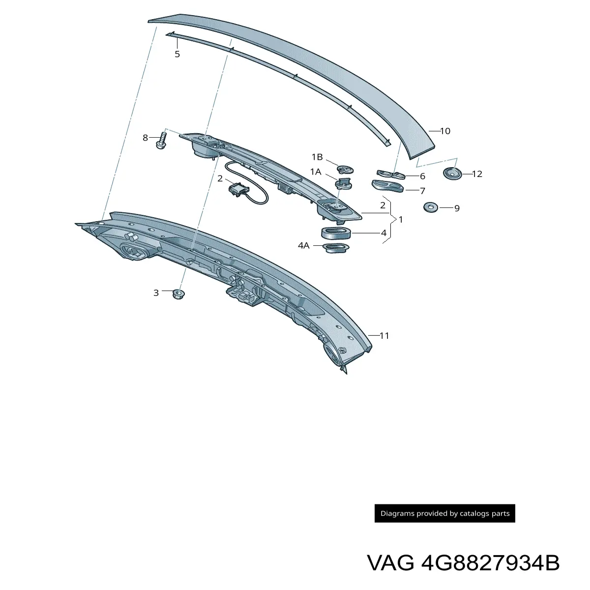 Купить 4G8827934B VAG Спойлер крыши