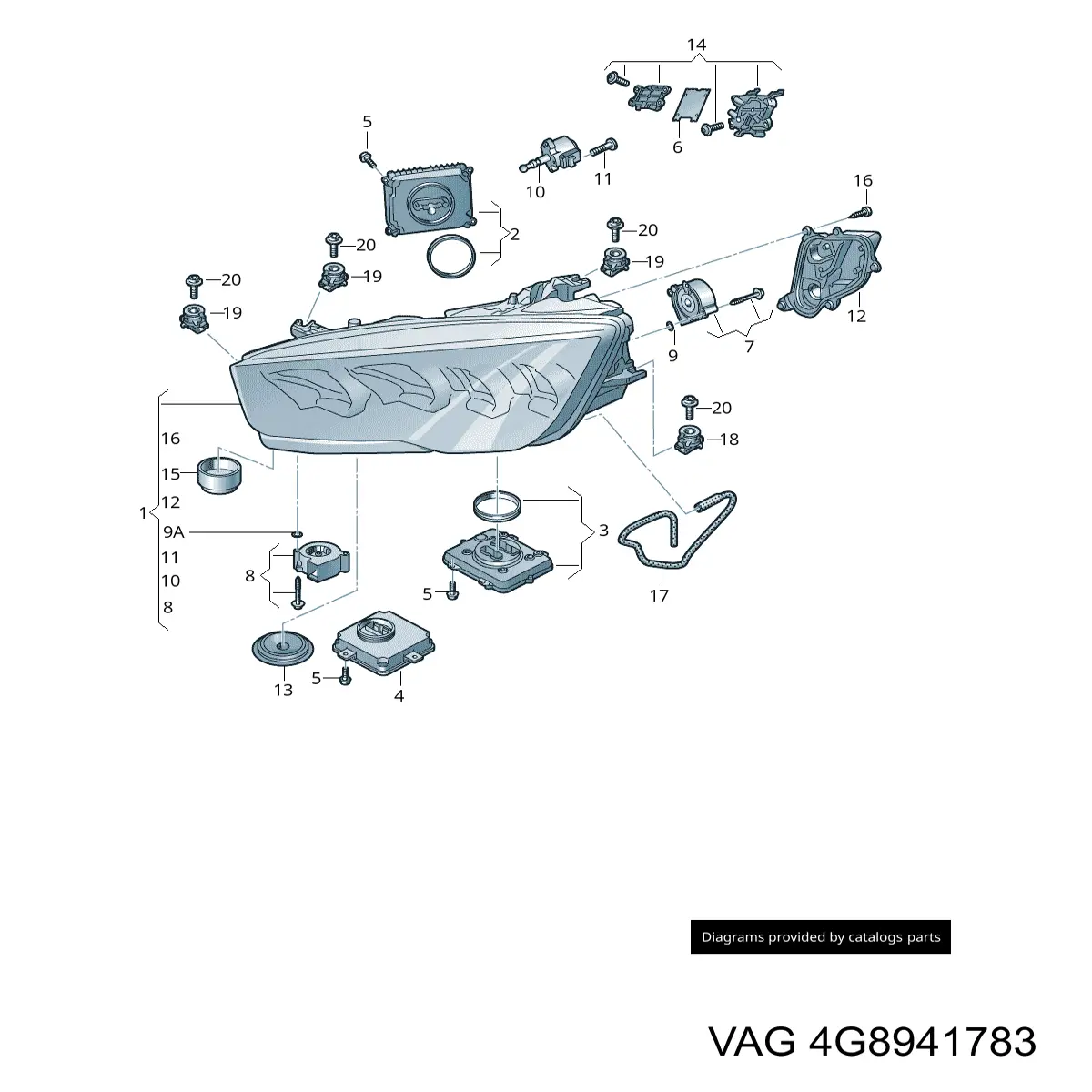 4G8941783 VAG luz esquerda