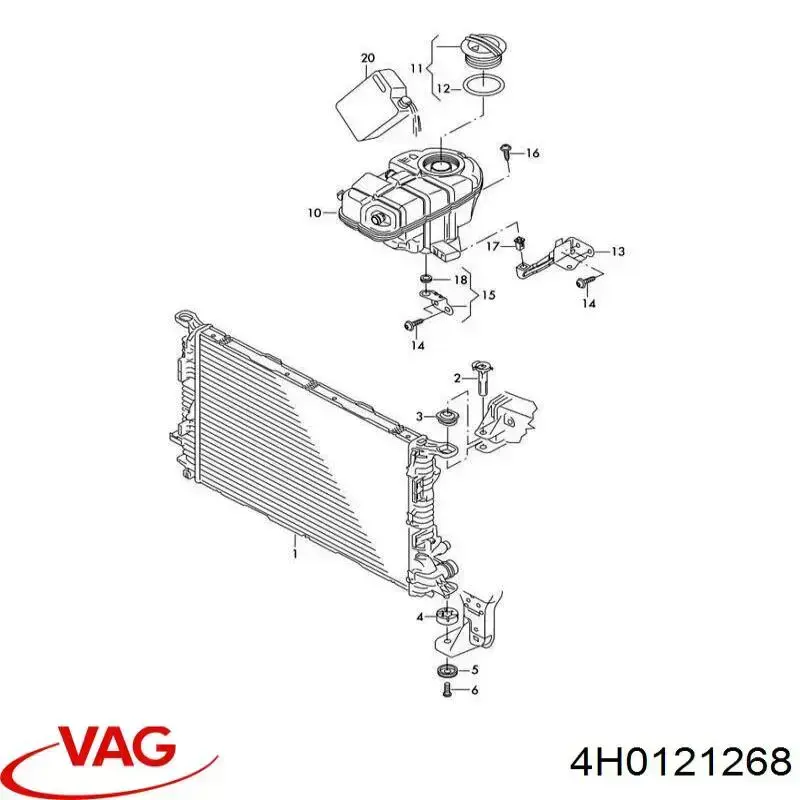 Soporte del radiador inferior 4H0121268 VAG/Audi