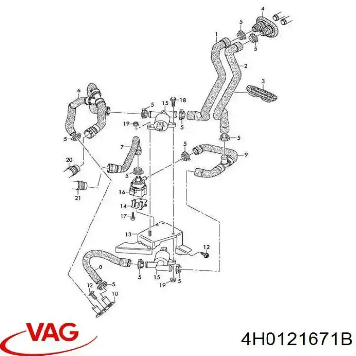 Válvula de forno (de aquecedor) VAG 4H0121671B