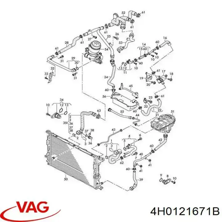 Válvula de forno (de aquecedor) 4H0121671B VAG