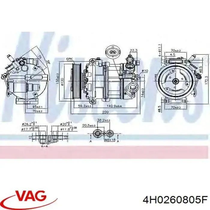 Компрессор кондиционера 4H0260805F VAG