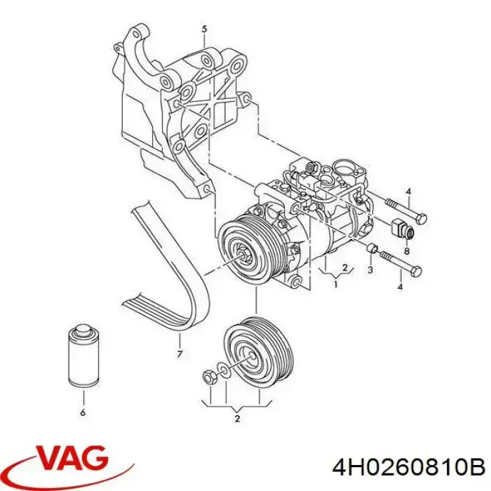 Шкив компрессора кондиционера VAG 4H0260810B
