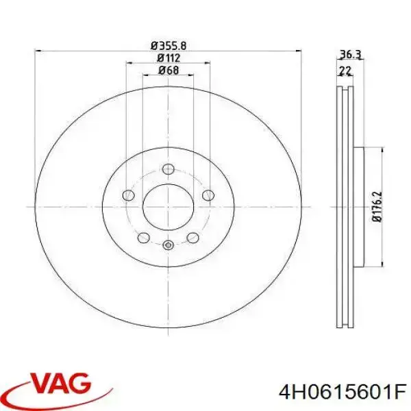 Задний тормозной диск VAG 4H0615601F цена, от 90.05 USD