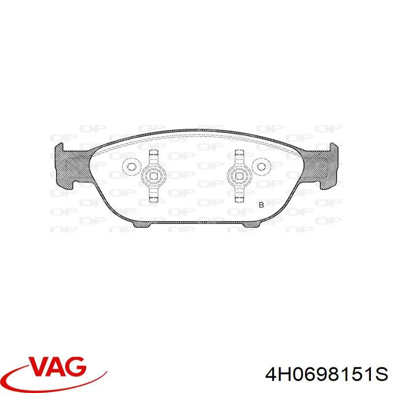 Передние тормозные колодки 4H0698151S VAG