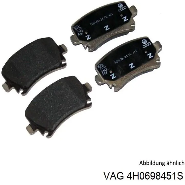 Задние тормозные колодки 4H0698451S VAG