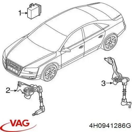 Купить 4H0941286G VAG Датчик уровня положения кузова передний правый