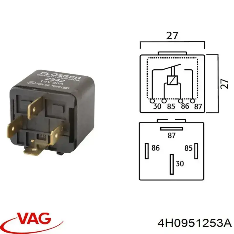 Реле вентилятора VAG 4H0951253A цена, от 1.27 USD