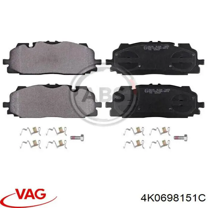 Передние тормозные колодки 4K0698151C VAG
