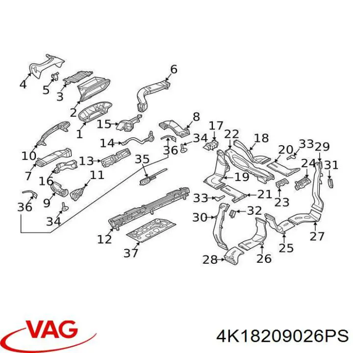 4K1820902 VAG Решетка воздуховода правая