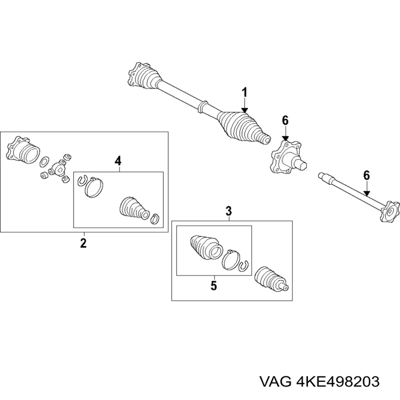 4KE498203 VAG bota de proteção externa de junta homocinética do semieixo dianteiro