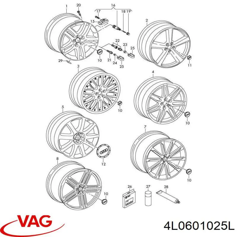 4L0601025L VAG Оригинальные диски