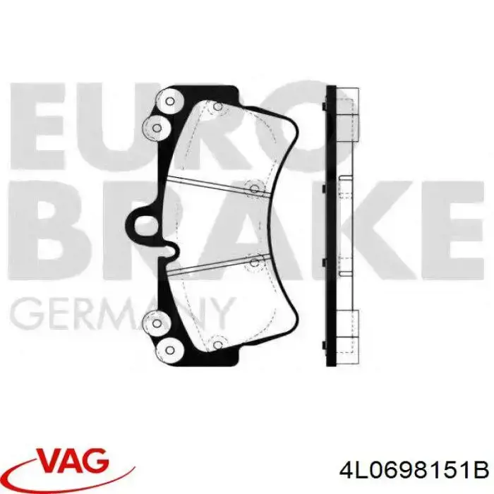 4L0698151B VAG Колодки передние