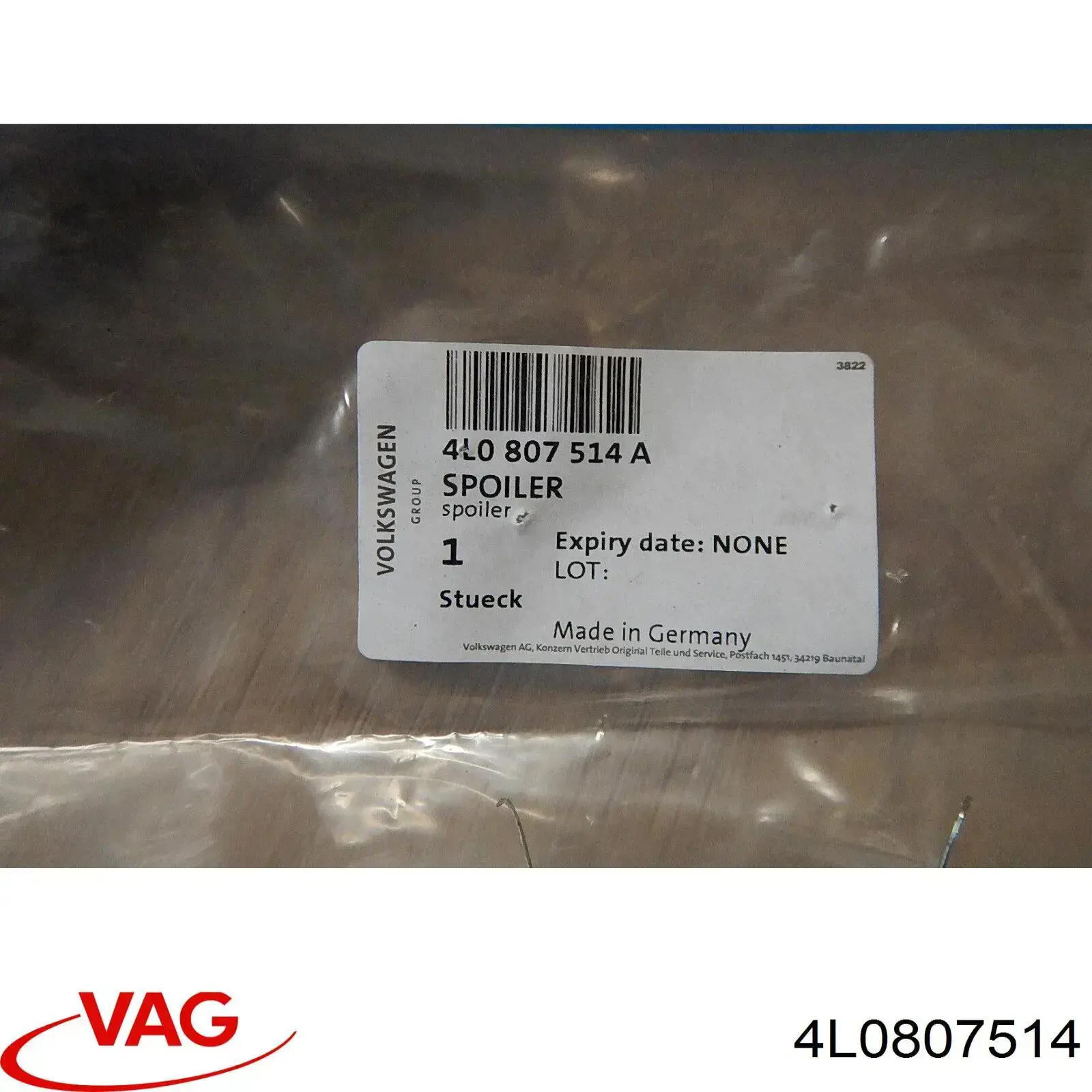 Спойлер переднего бампера правый VAG 4L0807514 цена, от 15.20 USD