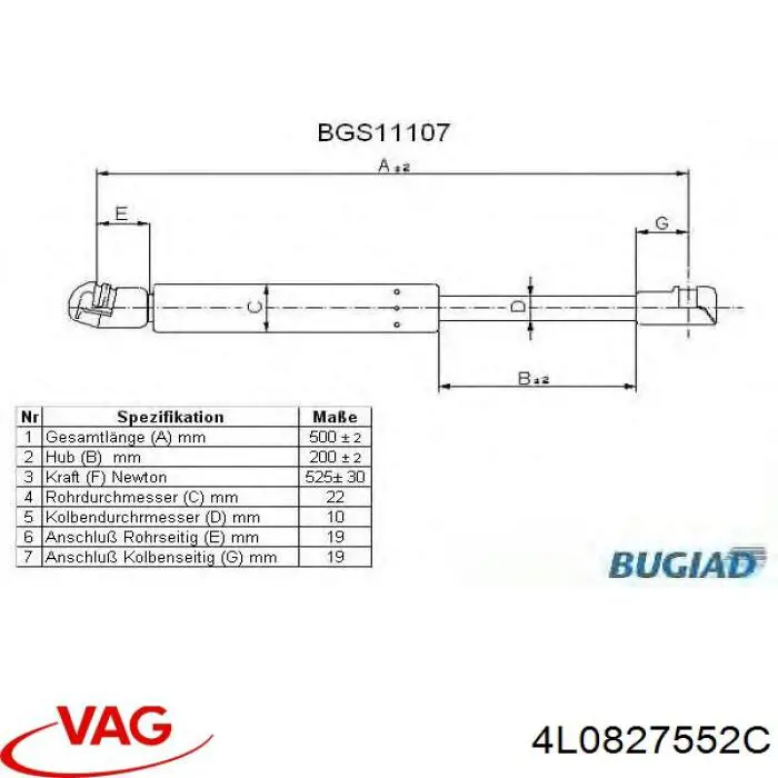 Амортизатор задней двери VAG 4L0827552C цена, от 4.23 USD