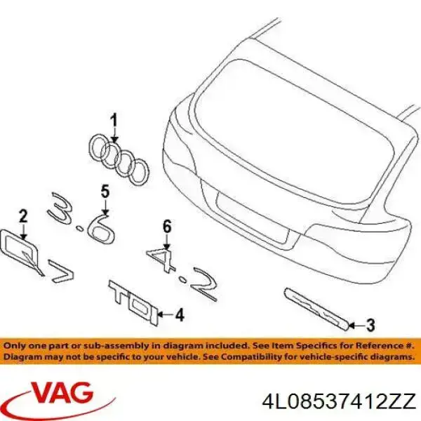 4L08537412ZZ VAG эмблема крышки багажника (фирменный значок)