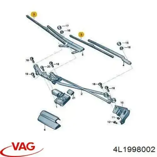 Купить 4L1998002 VAG Щетка-дворник лобового стекла водительская