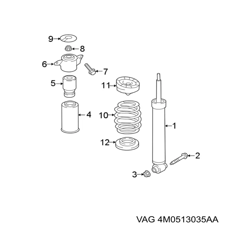 Амортизатор задний 4M0513035AA VAG