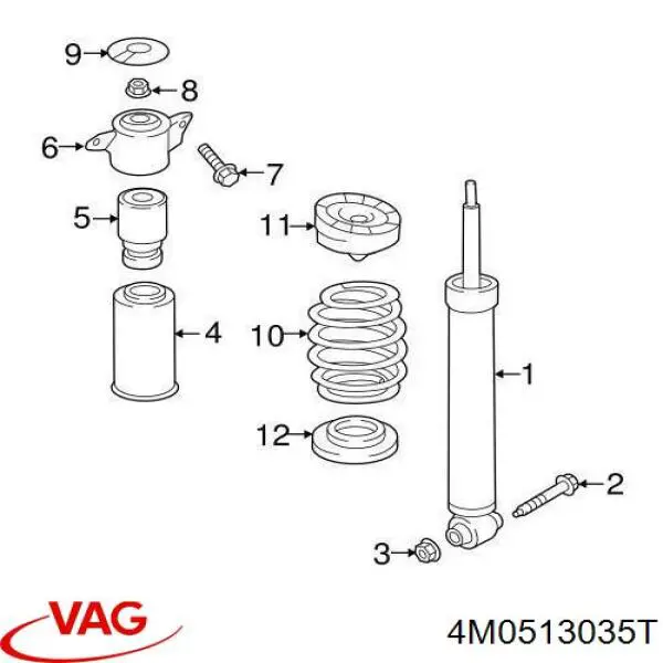 Амортизатор задний 4M0513035T VAG