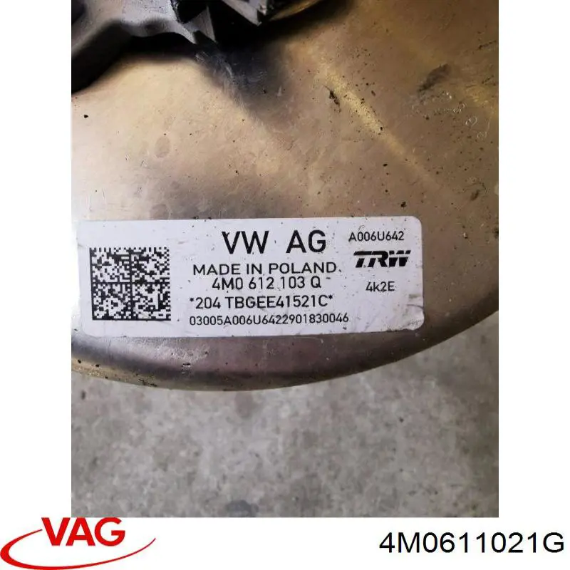 4M0611021H VAG Цилиндр тормозной, главный