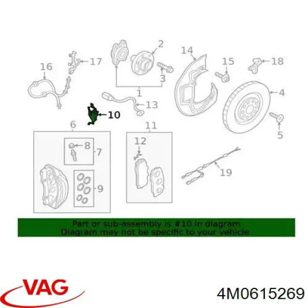 Купить 4M0615269A VAG Комплект пружинок крепления дисковых колодок передних