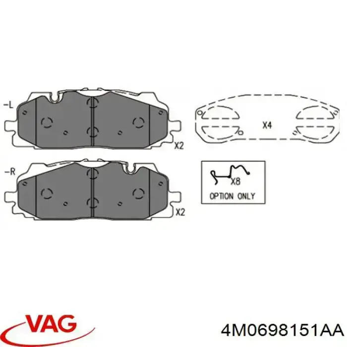 Колодки VAG 4M0698151AA цена, от 92.82 USD