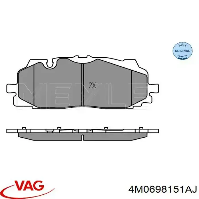 Передние тормозные колодки 4M0698151AJ VAG