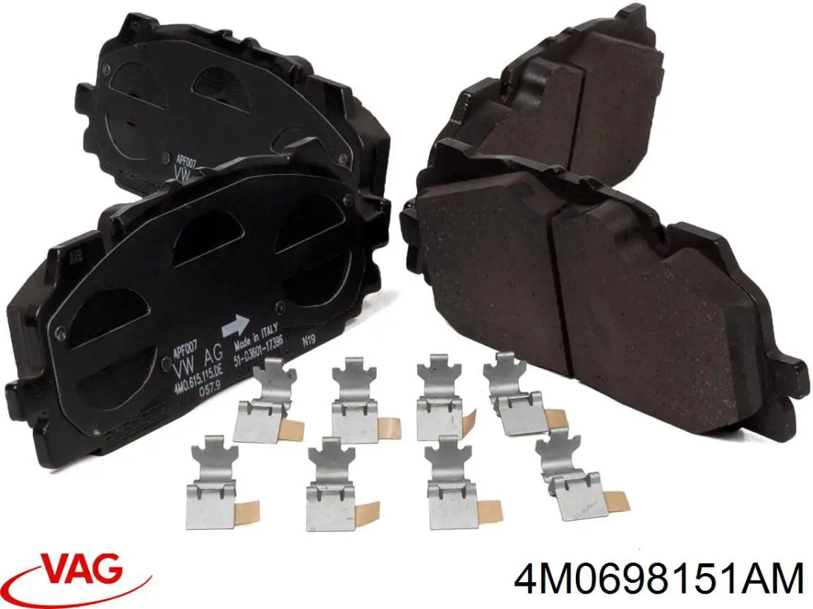 4M0698151AM VAG Sapatas do freio dianteiras de disco